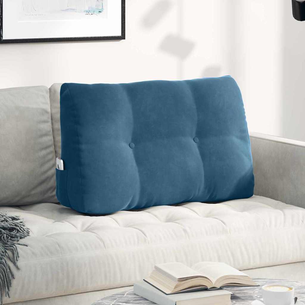 Vidaxl rugkussen blauw 80 x 24 x 50 cm fluweel