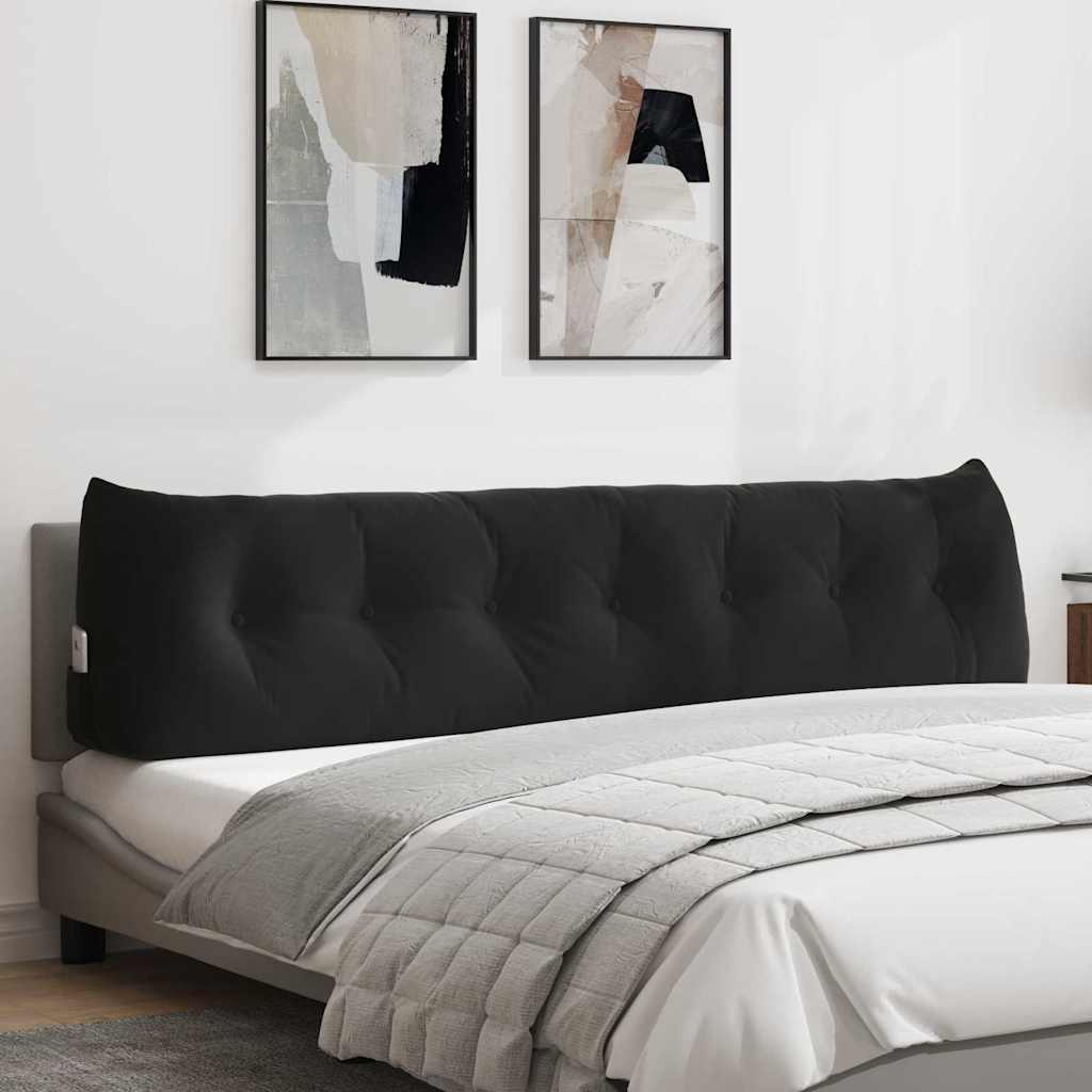 Vidaxl rugkussen zwart 200 x 24 x 50 cm fluweel