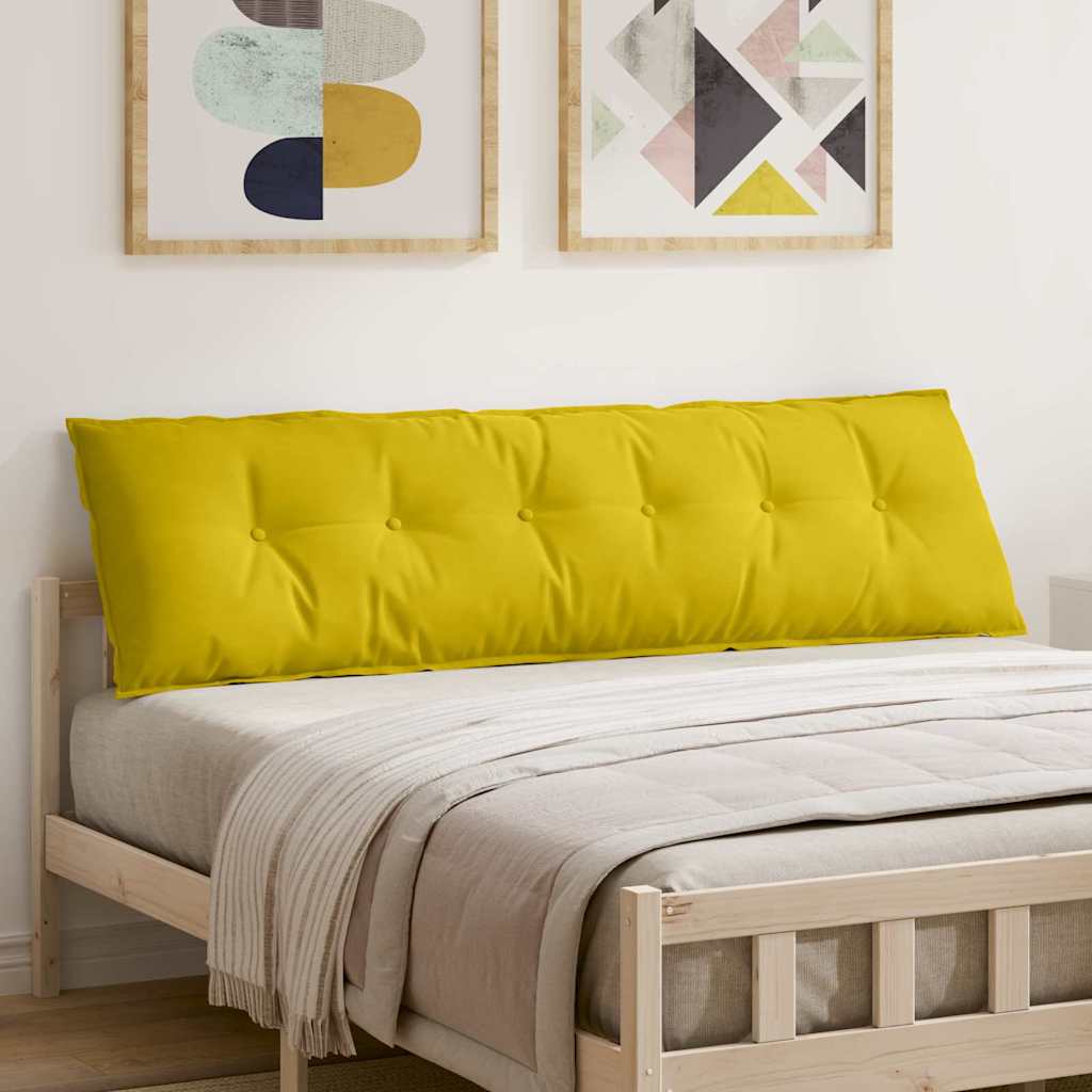 Vidaxl rugkussen geel 180 x 50 cm katoen stof