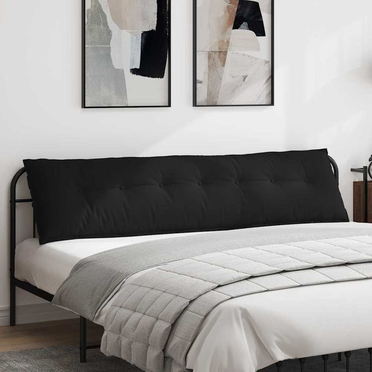 Vidaxl rugkussen zwart 200 x 50 cm microvezel stof