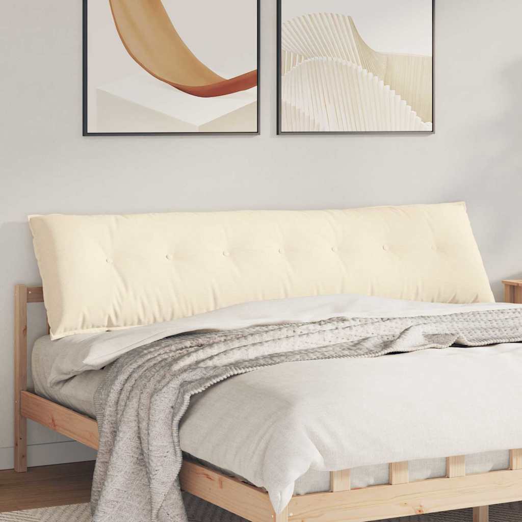 Vidaxl rugkussen crèmekleurig 200 x 50 cm katoen stof