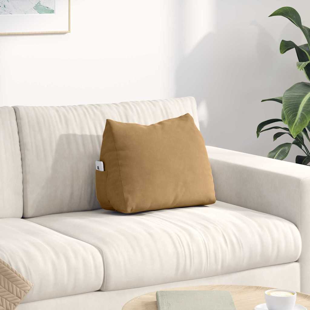 Vidaxl rugkussen bruin 45 x 20 x 35 cm cordstof