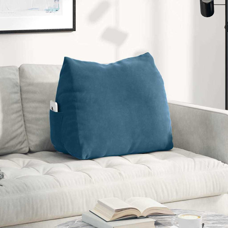 Vidaxl rugkussen blauw 60 x 20 x 50 cm cordstof