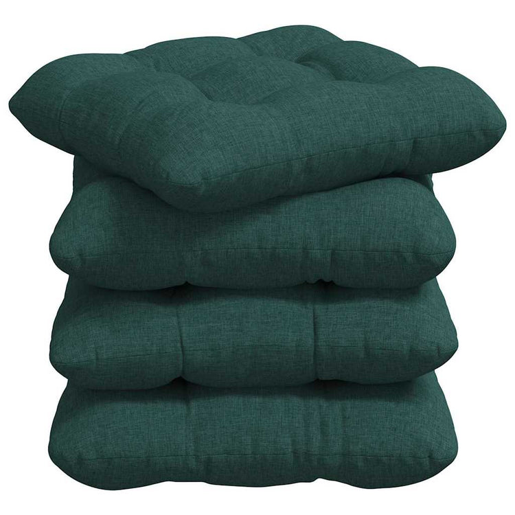 Vidaxl zitkussens 4 pcs donkergroen 45 x 45 x 12 cm stof