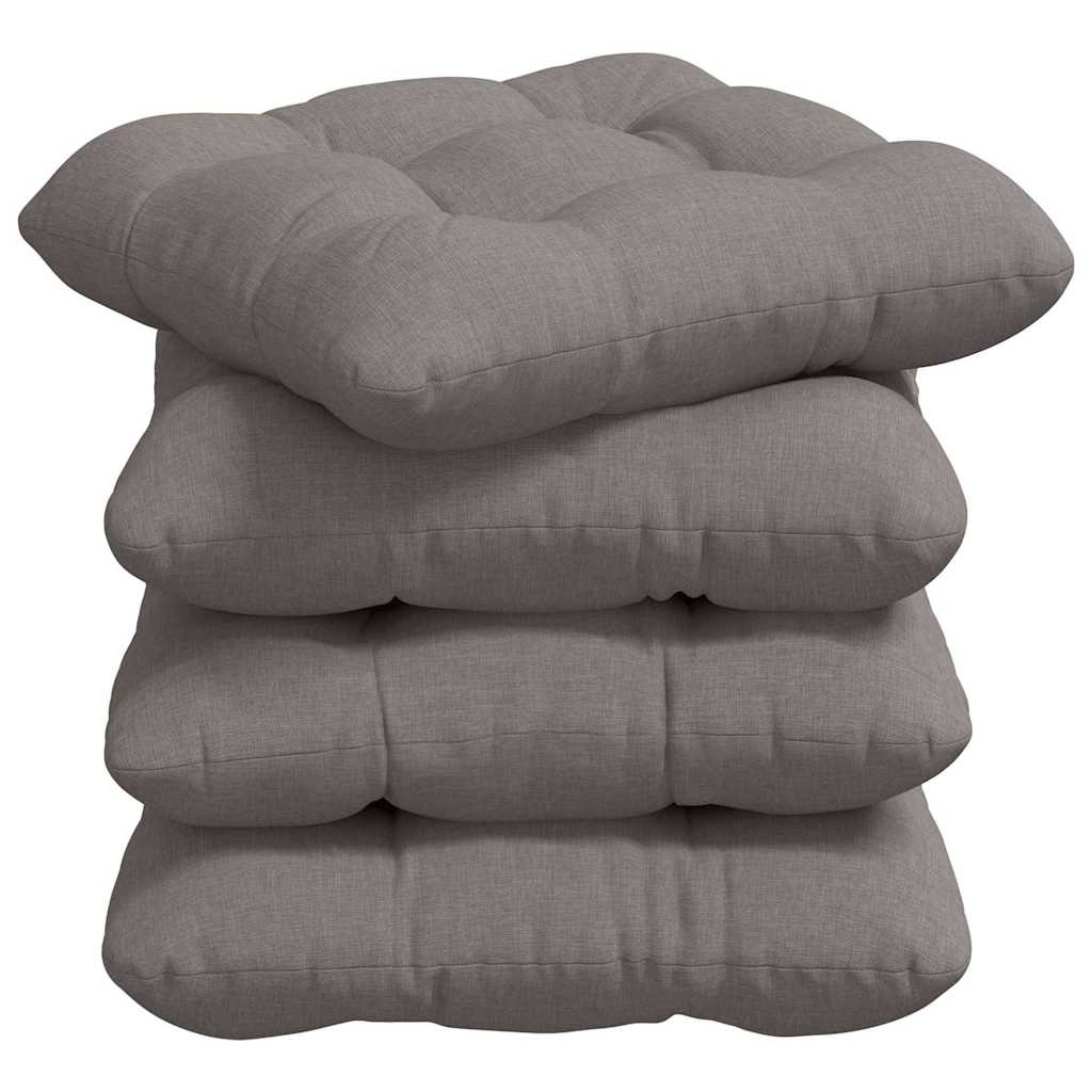 Vidaxl zitkussens 4 pcs taupe 45 x 45 x 12 cm stof