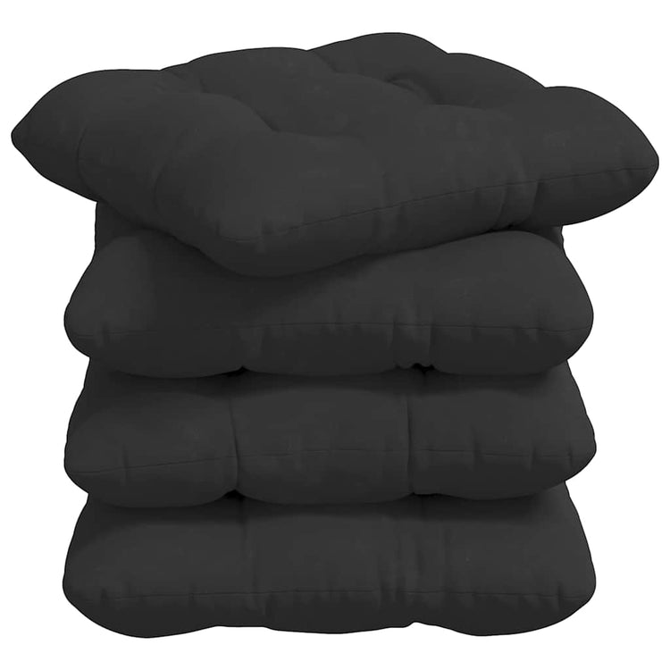 Vidaxl zitkussens 4 st microvezel stof zwart 45 x 45 cm