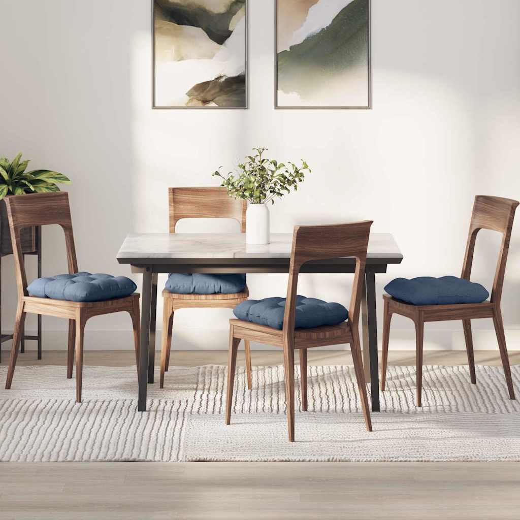 Vidaxl zitkussens 4 st katoen stof blauw 45 x 45 cm