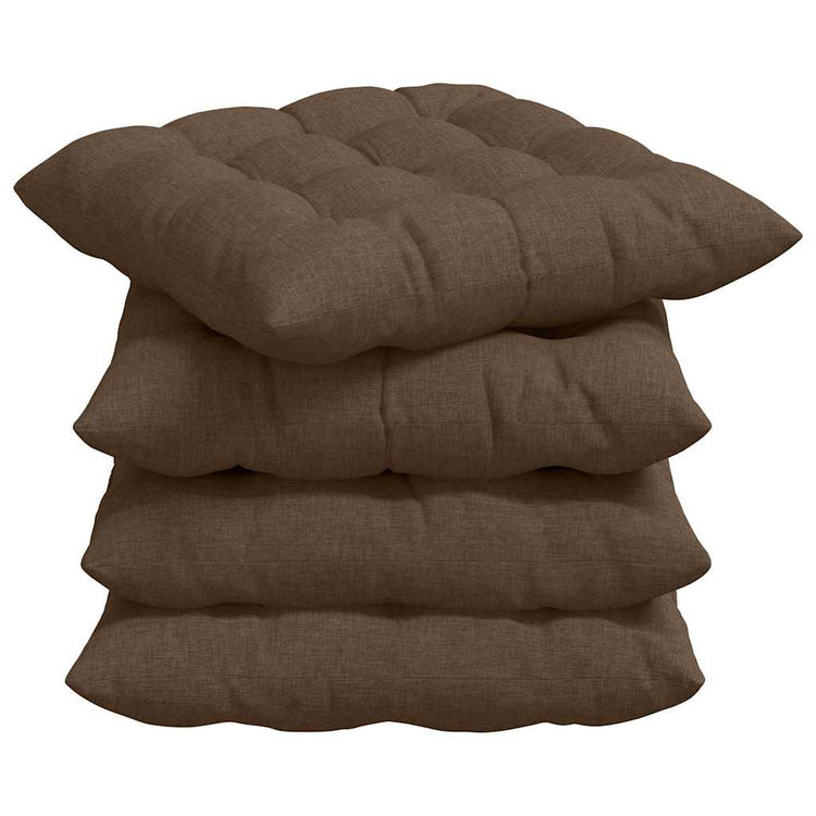 Vidaxl zitkussens 4 st stof bruin 40 x 40 x 6 cm