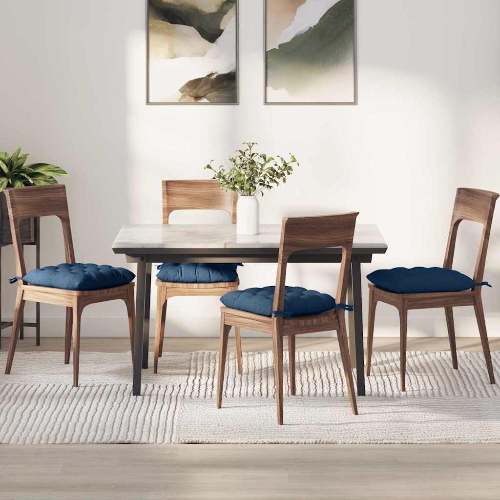 Vidaxl zitkussens 4 st stof blauw 40 x 40 x 6 cm