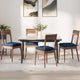 Vidaxl zitkussens 4 st stof blauw 40 x 40 x 6 cm