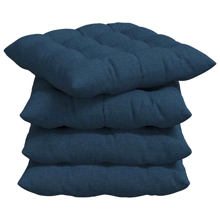 Vidaxl zitkussens 4 st stof blauw 40 x 40 x 6 cm