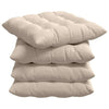 Vidaxl zitkussens 4 pcs beige 40 x 40 x 6 cm microfibre