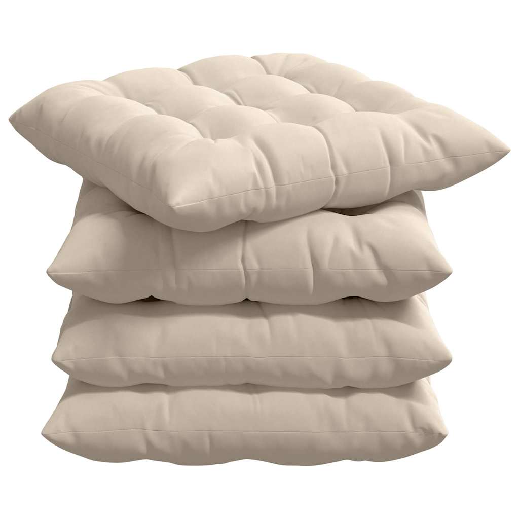 Vidaxl zitkussens 4 pcs beige 40 x 40 x 6 cm microfibre