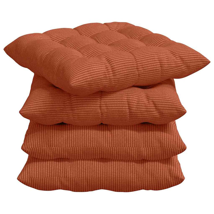 Vidaxl zitkussens 4 st katoen stof rood-oranje 40 x 40 x 6 cm