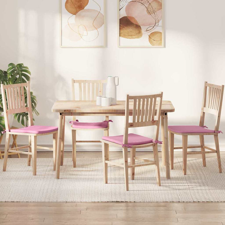 Vidaxl zitkussens 4 st stof roze 40 x 40 x 3 cm