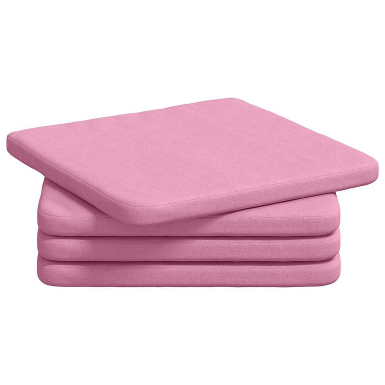 Vidaxl zitkussens 4 st stof roze 40 x 40 x 3 cm