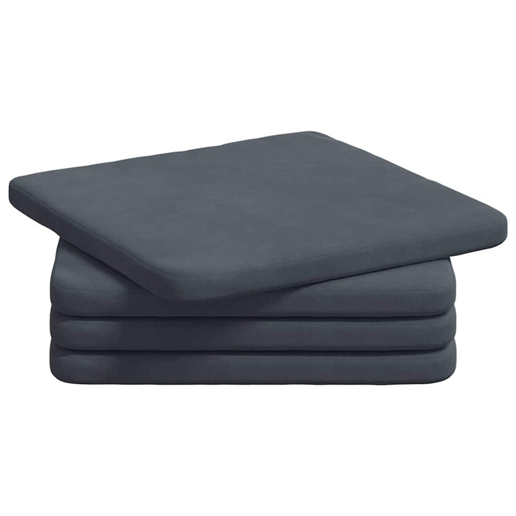 Vidaxl zitkussens 4 st fluweel donkergrijs 40 x 40 x 3 cm