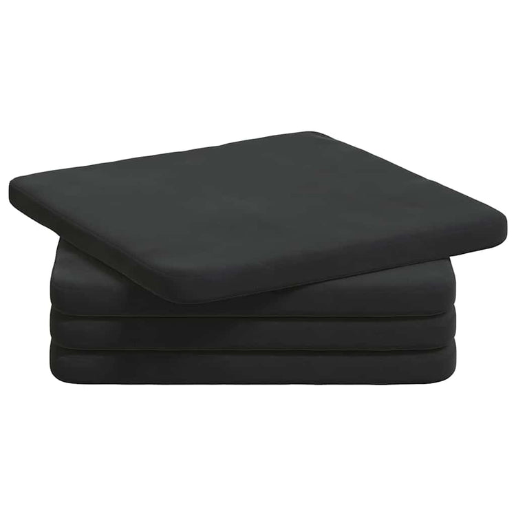 Vidaxl zitkussens 4 st fluweel zwart 40 x 40 x 3 cm