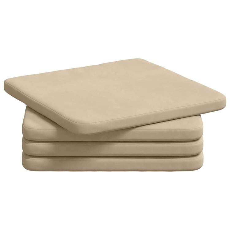Vidaxl zitkussens 4 st microvezel stof crème 40 x 40 x 3 cm
