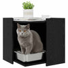 Vidaxl kattenbak omheining zwart eiken 53 x 53 x 51 cm bewerkt hout