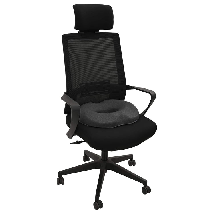 Vidaxl zitkussen éénkleurig donkergrijs 42 x 36,5 x 8 cm traagschuim