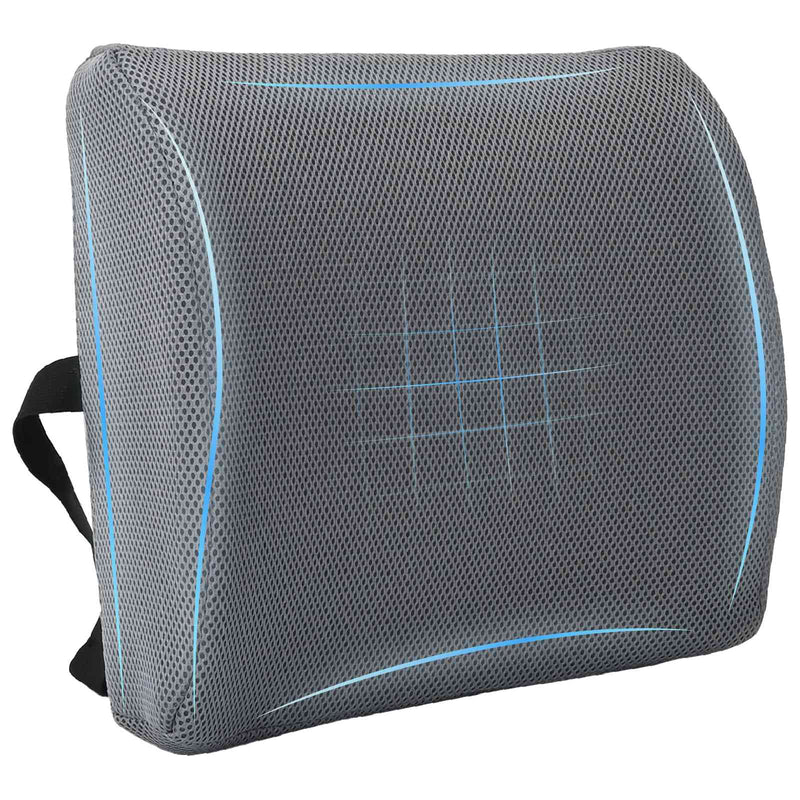 Vidaxl rugkussen met kussen grijs 36 x 30 x 12 cm met gaasdoek
