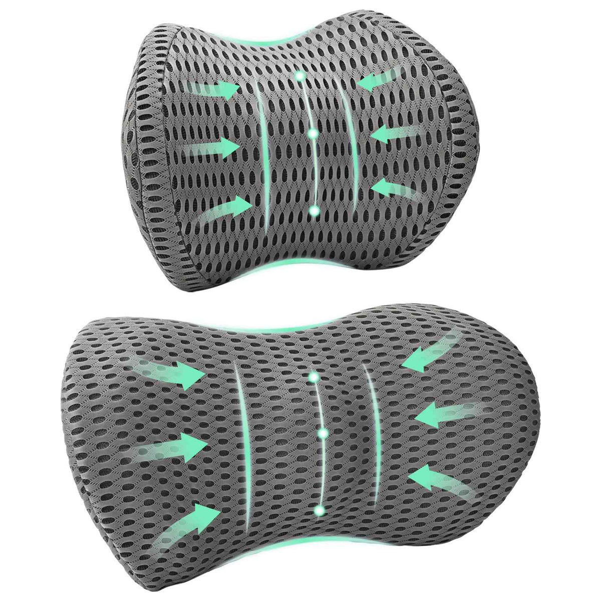 Vidaxl kussenset met kussen verstelbaar 2 pcs grijs 4d mesh