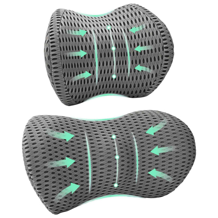 Vidaxl kussenset met kussen verstelbaar 2 pcs grijs 4d mesh