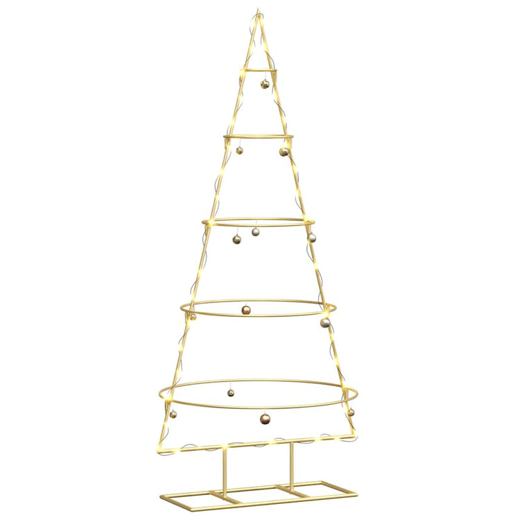Vidaxl metalen kerstboom met standaard kuopio 124.5 cm staal goud