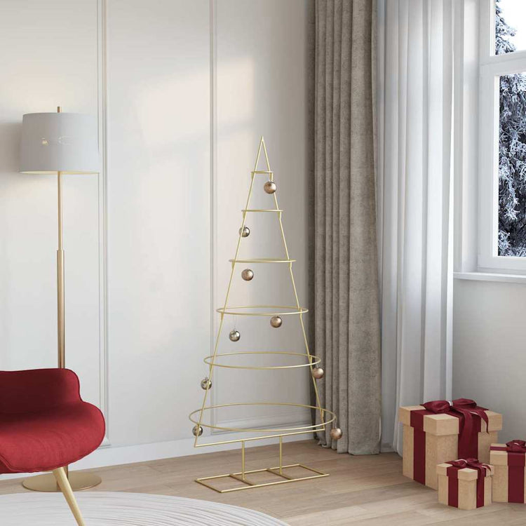 Vidaxl metalen kerstboom met standaard goud 148 cm poedergecoat staal