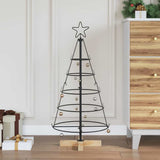 Vidaxl kerst cone boom met standaard zwart 90 cm staal - afbeelding 1