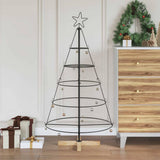 Vidaxl metalen kerstboom met standaard kuopio 125 cm staal zwart - afbeelding 1