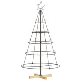 Vidaxl metalen kerstboom met standaard kuopio 125 cm staal zwart - afbeelding 2