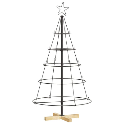 Vidaxl kerst cone boom met standaard zwart 126 cm staal