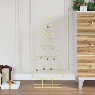 Vidaxl metalen kerstboom goud 90 cm poedergecoat staal