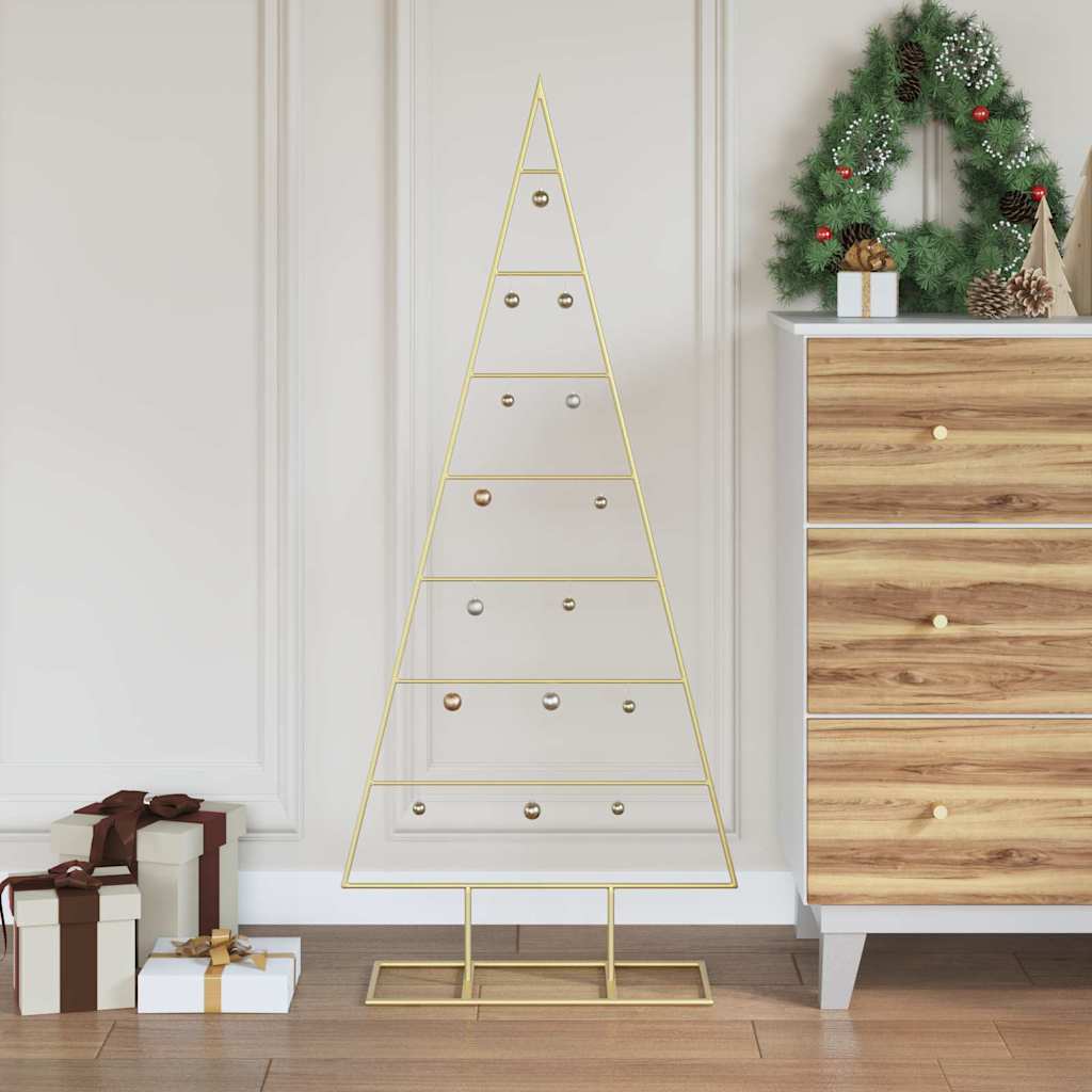 Vidaxl metalen kerstboom goud 125 cm poedergecoat staal