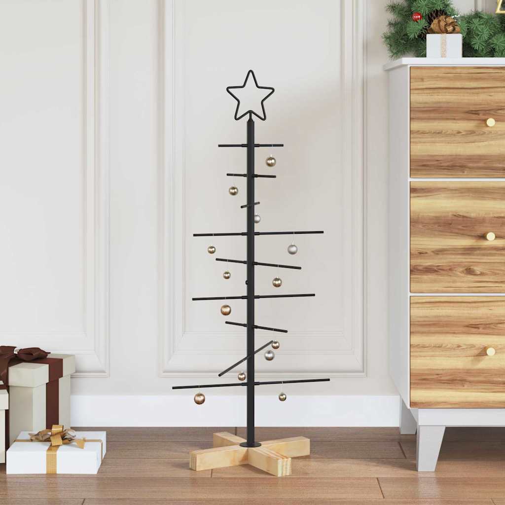 Vidaxl metalen kerstboom zwart 89 cm poedergecoat staal