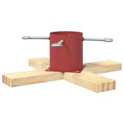 Vidaxl kerstboomstandaard rood 50 x 50 x 16 cm massief grenenhout - afbeelding 2