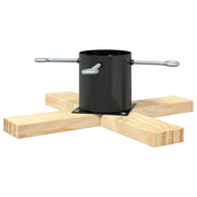 Vidaxl kerstboomstandaard zwart 50 x 50 x 16 cm massief grenenhout - afbeelding 2