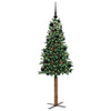 Vidaxl slanke kerstboom groen 150 cm pvc en massief dennenhout