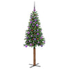 Vidaxl slanke kerstboom groen 150 cm pvc en massief dennenhout