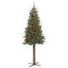 Vidaxl slanke kerstboom groen 180 cm pvc en massief dennenhout