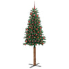 Vidaxl slanke kerstboom groen 180 cm pvc en massief dennenhout