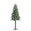 Vidaxl slanke kerstboom groen 180 cm pvc en massief dennenhout