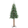 Vidaxl slanke kerstboom groen 210 cm pvc en massief dennenhout