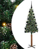 Vidaxl slanke kerstboom groen 150 cm pvc en massief dennenhout