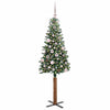 Vidaxl slanke kerstboom groen 150 cm pvc en massief dennenhout