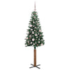 Vidaxl slanke kerstboom groen 150 cm pvc en massief dennenhout