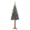 Vidaxl slanke kerstboom groen 150 cm pvc en massief dennenhout