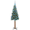Vidaxl slanke kerstboom groen 150 cm pvc en massief dennenhout
